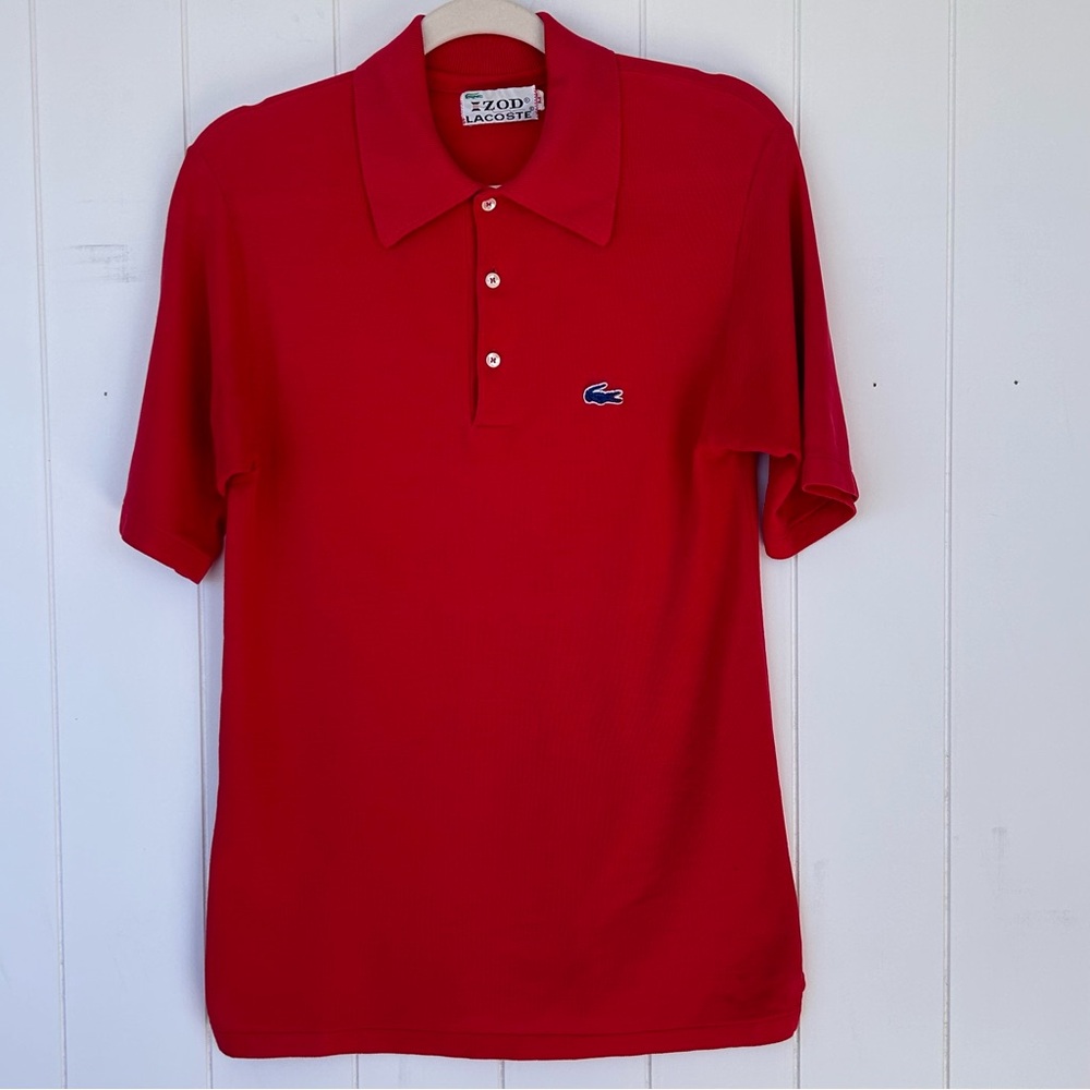 Izod Lacoste‎ Vintage Men’s Polo Shirt Short Sleeved Red Size Medium